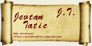 Jevtan Tatić vizit kartica
